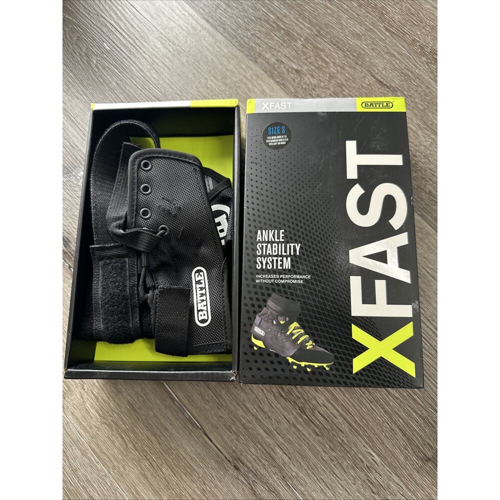 BATTLE SPORTS SCIENCE XFAST OVER THE CLEAT ANKLE SUPPORT SYSTEM SMALL, BLACK